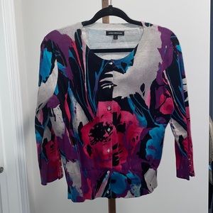 Beautiful floral, rhinestone button cardigan